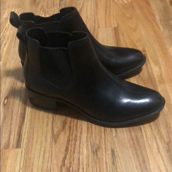 Cole Haan Corinne Chelsea Boot Black Leather Ankle Dressy Fall Chunky Gore Heel - Picture 13 of 16